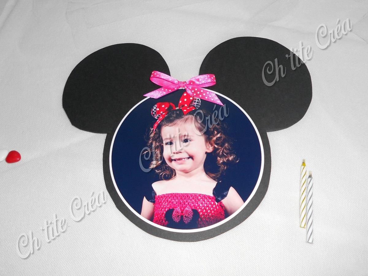 Carte anniversaire Minnie avec photo de l'enfant
